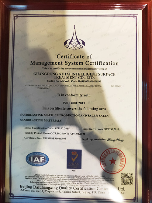 ISO 14001证书（英文）
